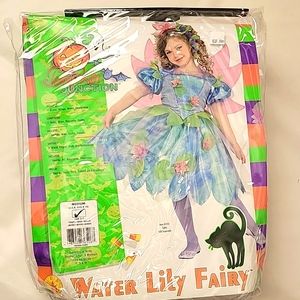 RUBIE'S Water Lily Fairy Costume with full tulle dress, Wings, Wand, Headpiece M